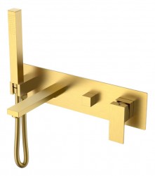 Встроенный смеситель для ванны Boheme Qubic 474-2-MG matt gold