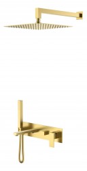Встроенный смеситель для душа с верхней лейкой Boheme Qubic 474-MG matt gold