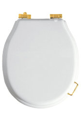 Сиденье с микролифтом для унитаза Boheme Vogue 906-W-G белое, фурнитура золото