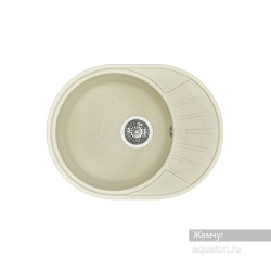 Мойка для кухни Акватон (Aquaton) Чезана круглая с крылом жемчуг 1A711232CS240