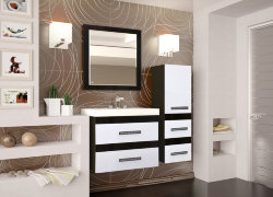 Мебель для ванной Style Line Сакура 80 Люкс PLUS подвесная венге/белый