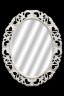 Зеркало Tessoro ISABELLA овальное без фацета арт. TS-102101-W/S белый глянец с серебром