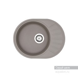 Мойка для кухни Акватон (Aquaton) Чезана круглая с крылом серый шелк 1A711232CS250