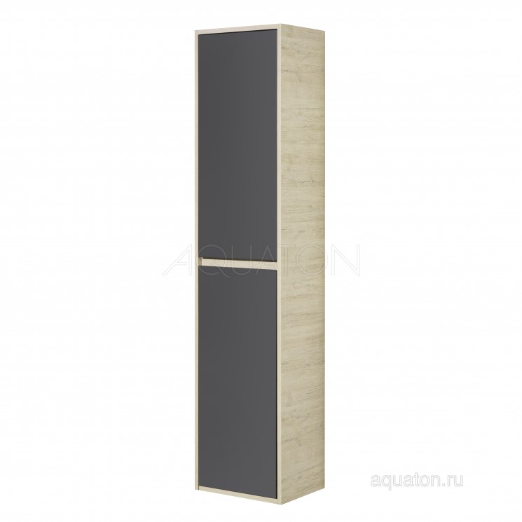 Шкаф-колонна Акватон (Aquaton) Лофт Урбан серый графит/дуб орегон 1A248103LQX60