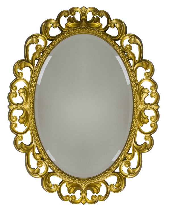 Зеркало Tessoro ISABELLA овальное без фацета арт. TS-107601-W/B белый глянец с бронзой