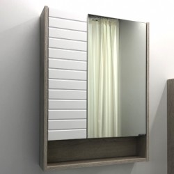 Зеркальный шкаф Comforty Клеон-60  белый/дуб дымчатый