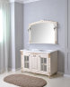 Мебель для ванной Atoll Александрия 130K двойная кремовый, патина серебро