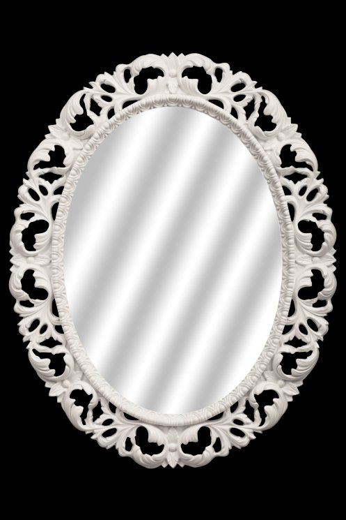 Зеркало Tessoro ISABELLA овальное с фацетом арт. TS-10210-W/S белый глянец с серебром