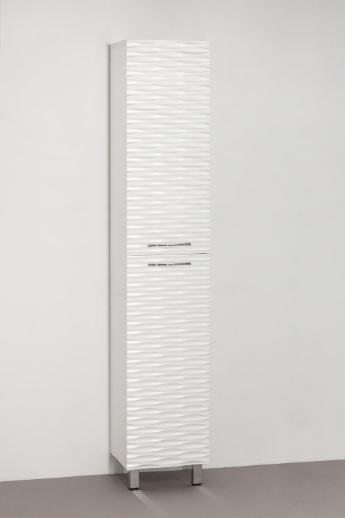 Шкаф-колонна Style Line Ассоль 36 напольная люкс, техно платина