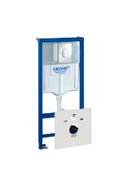 Система инсталляции для унитаза GROHE 38750001 Rapid SL с панелью смыва Skate Air (3 режима), комплект 4-в-1 (1,13 м)