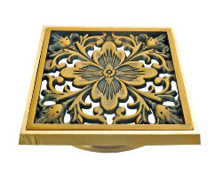 Решетка для трапа Цветок Bronze de Luxe 21975 100x100