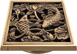 Решетка для трапа Рыбы Bronze de Luxe 21980 100x100