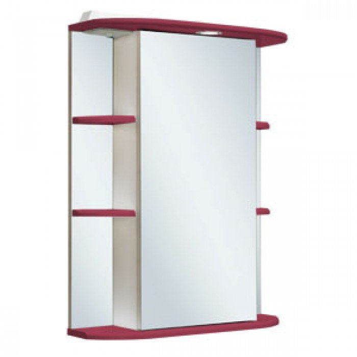 Зеркальный шкаф RUNO (РУНО) ГИРО 55 правый красный