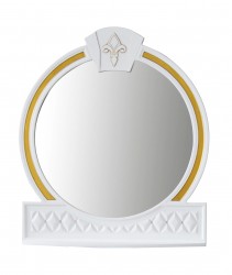 Зеркало Atoll (Атолл) Империя 90 белый матовый, патина золото/серебро