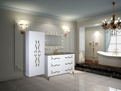 Мебель для ванной Tessoro LAURA 120 Белый глянец Золото