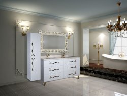 Мебель для ванной Tessoro LAURA 150 Белый глянец Золото