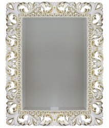 Зеркало Tessoro ISABELLA прямоугольное с фацетом арт. TS-1021-W/G белый глянец с золотом
