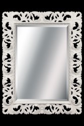 Зеркало Tessoro ISABELLA прямоугольное с фацетом арт. TS-1021-W/S белый глянец с серебром