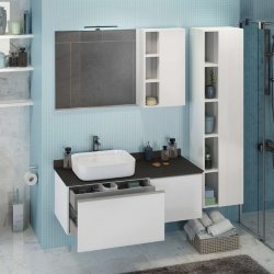 Мебель для ванной Comforty Милан-120 белая с серой столешницей
