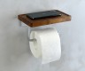 Держатель для туалетной бумаги с деревянной полочкой Bronze de Luxe Forest матовый хром 10705C