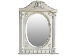 Зеркальный шкаф Atoll Наполеон-165 белый жемчуг, патина серебро