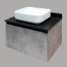 Мебель для ванной Comforty Эдинбург-75 бетон светлый с черной столешницей