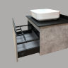 Мебель для ванной Comforty Эдинбург-75 бетон светлый с черной столешницей