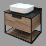 Мебель для ванной Comforty Кёльн-75 дуб темный с черной столешницей