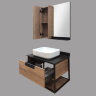 Мебель для ванной Comforty Кёльн-75 дуб темный с черной столешницей