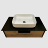 Мебель для ванной Comforty Кёльн-90-1 дуб темный с черной столешницей
