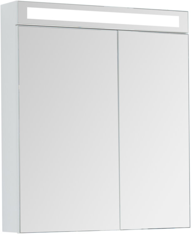 Зеркальный шкаф Dreja MAX 70 с LED-освещением, белый глянец