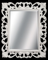 Зеркало Tessoro ISABELLA прямоугольное с фацетом арт. TS-1076-W/B белый глянец с бронзой