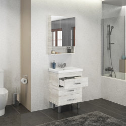 Мебель для ванной Comforty Никосия-60Н дуб белый
