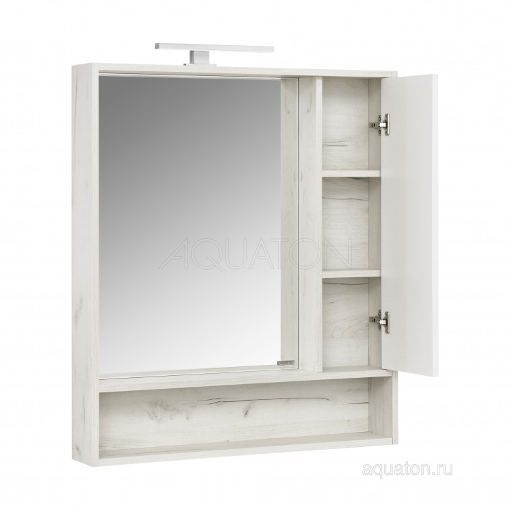 Зеркальный шкаф Акватон (Aquaton) Флай 80 белый, дуб крафт 1A237702FAX10