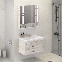 Мебель для ванной Comforty Никосия-80 дуб белый