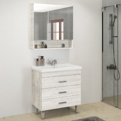 Мебель для ванной Comforty Никосия-80Н дуб белый