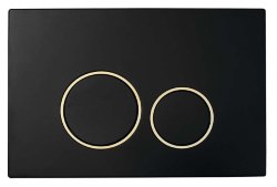 Клавиша смыва для инсталляции Boheme 663 BLACK GOLD, черная с золотом