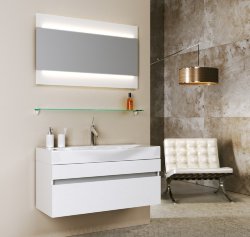 Мебель для ванной Aqwella 5 stars Бергамо 100 подвесная, белая