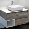 Мебель для ванной Comforty Прага-90 дуб бежевый с белой столешницей