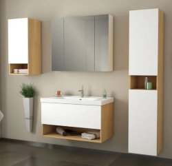 Мебель для ванной Dreja Eco Perfecto 70, дуб/белый лак