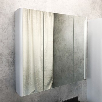 Зеркальный шкаф Comforty Сорренто-90 светло-серый