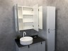 Зеркальный шкаф Comforty Сорренто-90 светло-серый