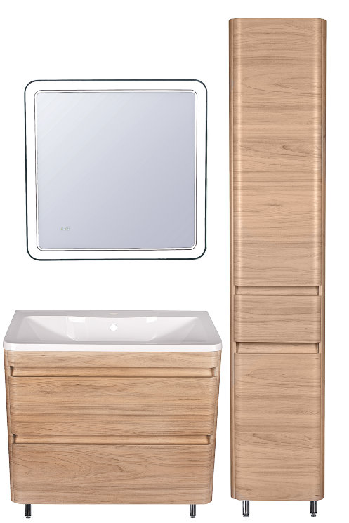 Мебель для ванной Style Line Атлантика 80 напольная, люкс ясень перламутр, PLUS