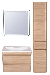 Мебель для ванной Style Line Атлантика 80 подвесная, люкс ясень перламутр, PLUS