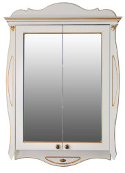 Зеркальный шкаф Atoll Ривьера 80 кремовый, патина золото