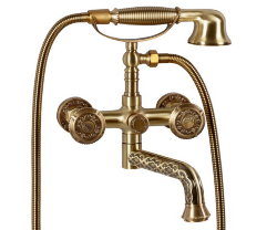 Смеситель для ванны Bronze de Luxe Royal 10119P с душевым комплектом
