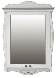 Зеркальный шкаф Atoll Ривьера 80 кремовый, патина серебро