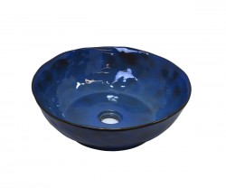 Раковина-чаша Bronze de Luxe Salamander 2000 на столешницу сине-коричневый 390х390х120