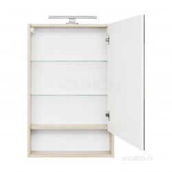Зеркальный шкаф Акватон (Aquaton) Сканди 55 белый, дуб верона
