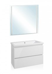 Мебель для ванной Style Line Даймонд 80 подвесная, люкс белая, PLUS